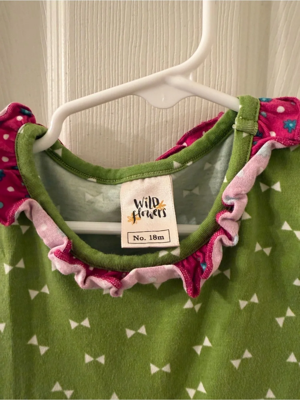 Wildflowers Green and Fuchsia Floral Dress, 18 mo.